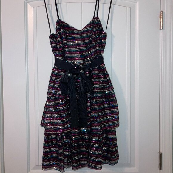Modcloth Glistening Rainbows Sequin Mini Dress UK 8 / US 4 - Picture 6 of 8